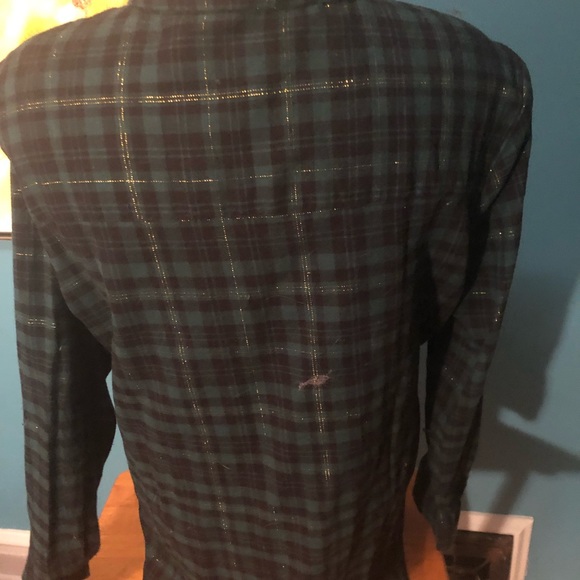 Flannel Shirt with Gold Stiching - Picture 3 of 6